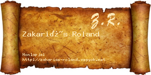 Zakariás Roland névjegykártya